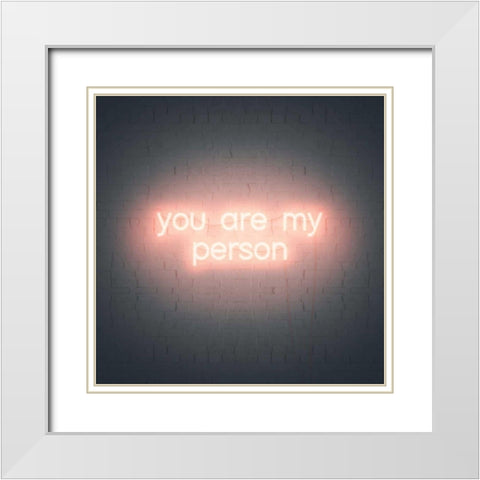 Neon Love IV White Modern Wood Framed Art Print with Double Matting by Popp, Grace