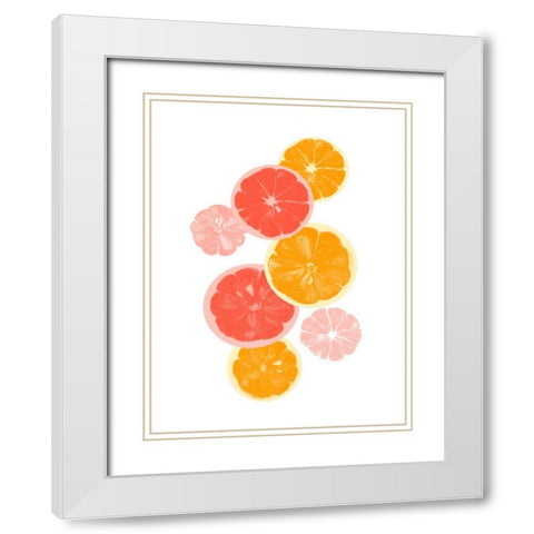 Festive Fruit II White Modern Wood Framed Art Print with Double Matting by Caroline, Emma