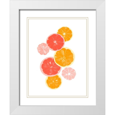 Festive Fruit II White Modern Wood Framed Art Print with Double Matting by Caroline, Emma
