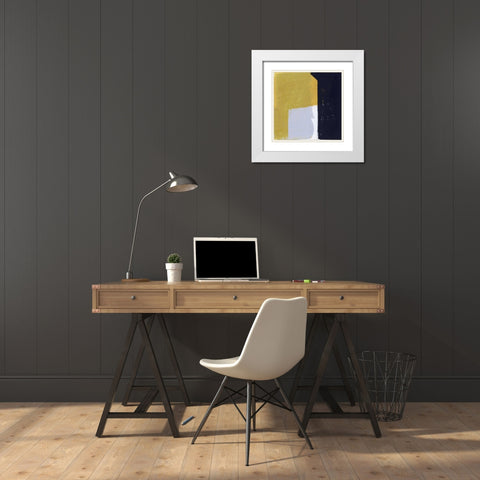 Black and Yellow I White Modern Wood Framed Art Print with Double Matting by Bellissimo Art