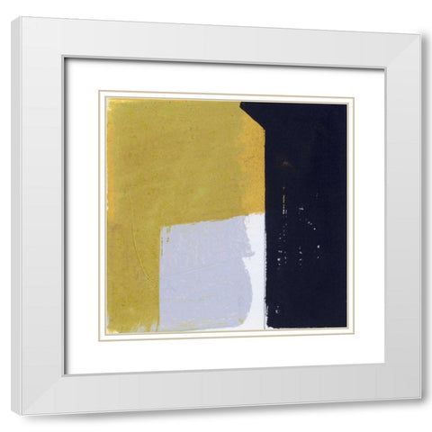 Black and Yellow I White Modern Wood Framed Art Print with Double Matting by Bellissimo Art