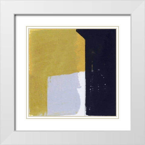 Black and Yellow I White Modern Wood Framed Art Print with Double Matting by Bellissimo Art