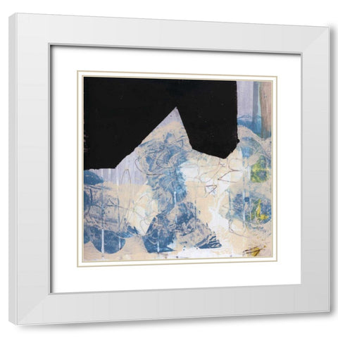 Blue and Black II White Modern Wood Framed Art Print with Double Matting by Bellissimo Art