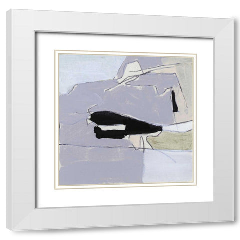 Grey Landscape I White Modern Wood Framed Art Print with Double Matting by Bellissimo Art