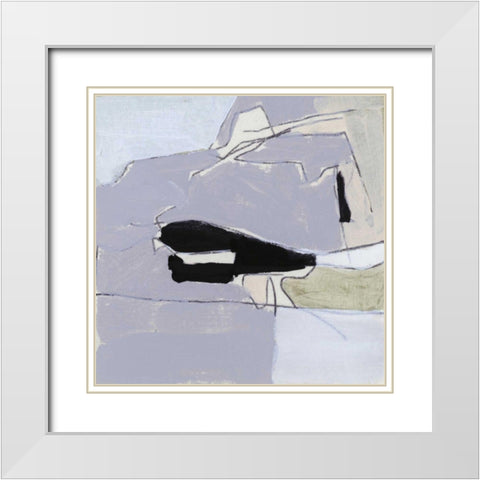 Grey Landscape I White Modern Wood Framed Art Print with Double Matting by Bellissimo Art
