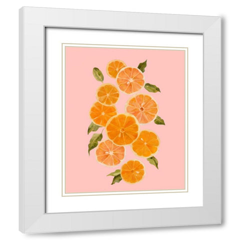 Spring Citrus I White Modern Wood Framed Art Print with Double Matting by Caroline, Emma