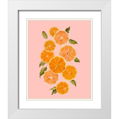 Spring Citrus I White Modern Wood Framed Art Print with Double Matting by Caroline, Emma