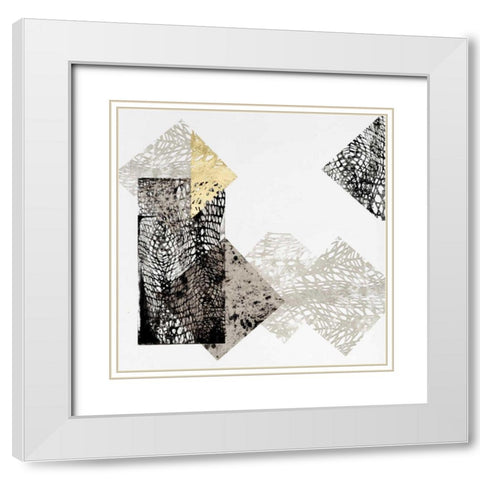 Neutral Design IV White Modern Wood Framed Art Print with Double Matting by Goldberger, Jennifer