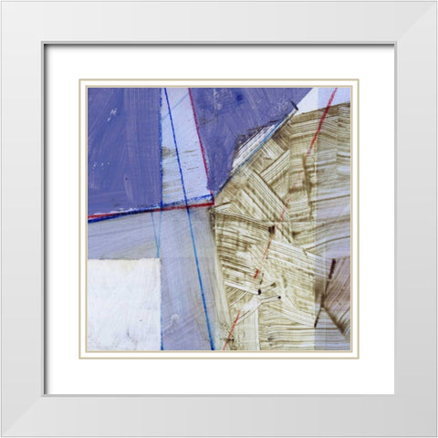 Abstract Mass III White Modern Wood Framed Art Print with Double Matting by Bellissimo Art