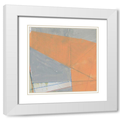 Abstract Mass V White Modern Wood Framed Art Print with Double Matting by Bellissimo Art