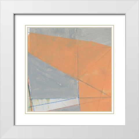 Abstract Mass V White Modern Wood Framed Art Print with Double Matting by Bellissimo Art