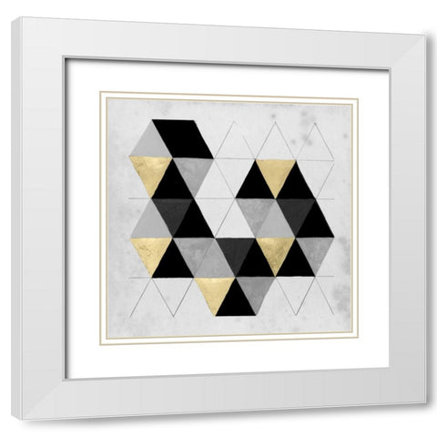 Gilt Geometry III White Modern Wood Framed Art Print with Double Matting by McCavitt, Naomi