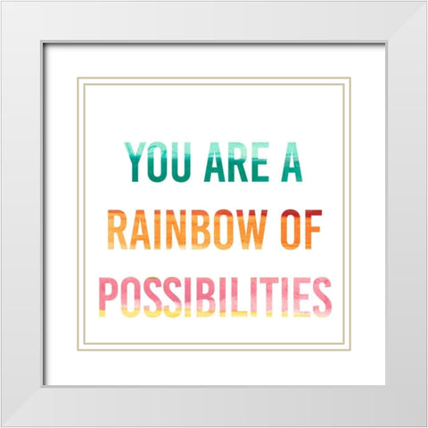 Rainbow of Possibilities I White Modern Wood Framed Art Print with Double Matting by Studio W