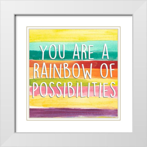 Rainbow of Possibilities II White Modern Wood Framed Art Print with Double Matting by Studio W