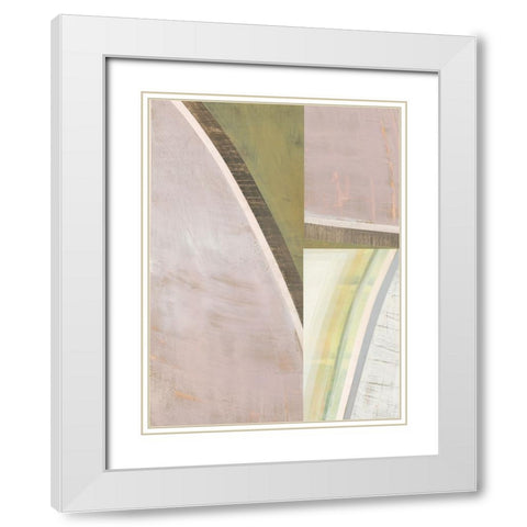 Pastel Bisects IV White Modern Wood Framed Art Print with Double Matting by Bellissimo Art