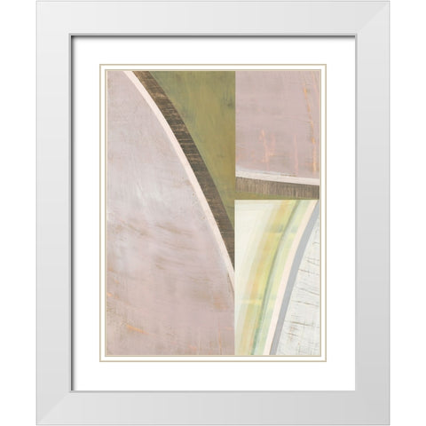Pastel Bisects IV White Modern Wood Framed Art Print with Double Matting by Bellissimo Art