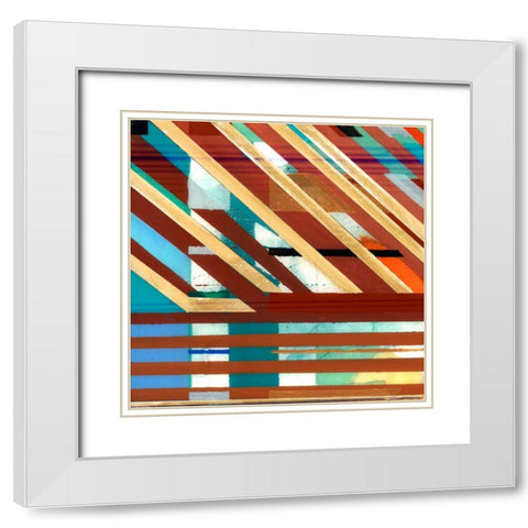 Zig Zag I White Modern Wood Framed Art Print with Double Matting by Bellissimo Art