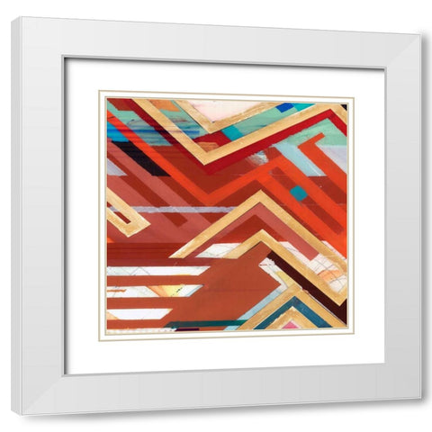 Zig Zag II White Modern Wood Framed Art Print with Double Matting by Bellissimo Art
