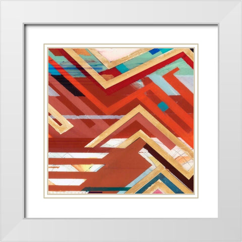 Zig Zag II White Modern Wood Framed Art Print with Double Matting by Bellissimo Art