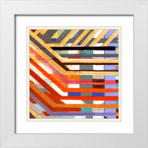 Zig Zag VI White Modern Wood Framed Art Print with Double Matting by Bellissimo Art