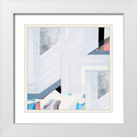 Smoking II White Modern Wood Framed Art Print with Double Matting by Bellissimo Art