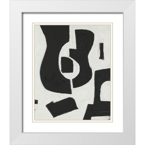 Six String II White Modern Wood Framed Art Print with Double Matting by Delamater, Rob