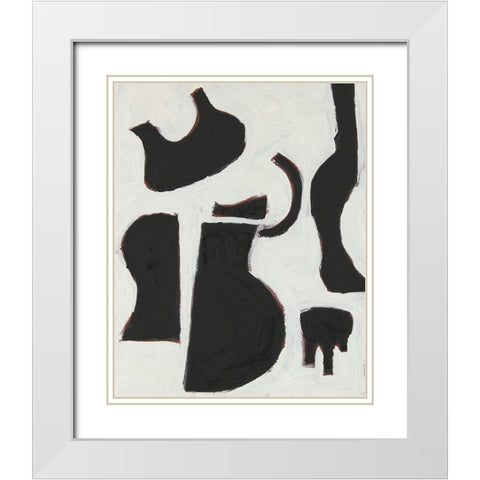 Six String III White Modern Wood Framed Art Print with Double Matting by Delamater, Rob