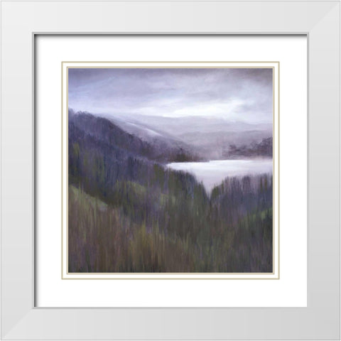 Mountain Light White Modern Wood Framed Art Print with Double Matting by Finch, Sheila
