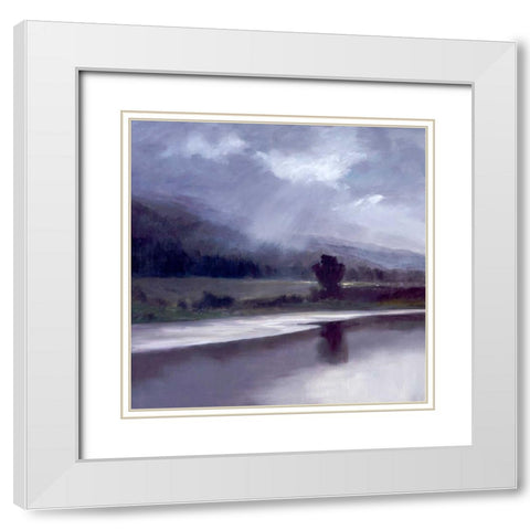 Passin Light White Modern Wood Framed Art Print with Double Matting by Finch, Sheila