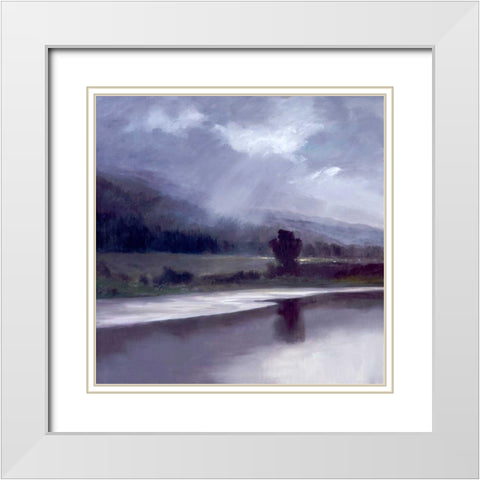 Passin Light White Modern Wood Framed Art Print with Double Matting by Finch, Sheila