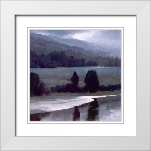 Shimmering Light White Modern Wood Framed Art Print with Double Matting by Finch, Sheila