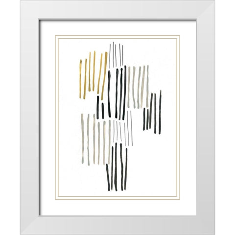 Ley Lines IV White Modern Wood Framed Art Print with Double Matting by Vess, June Erica