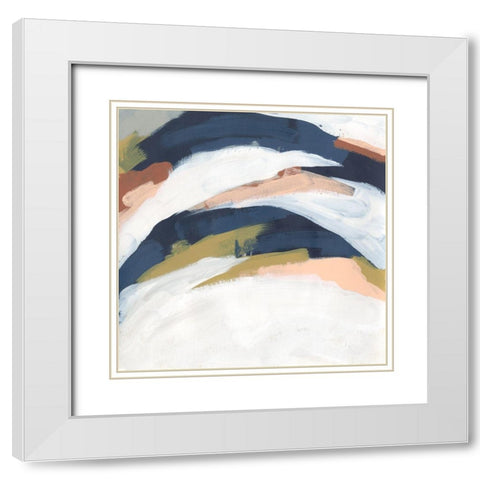 Sine Wave Clouds II White Modern Wood Framed Art Print with Double Matting by Vess, June Erica