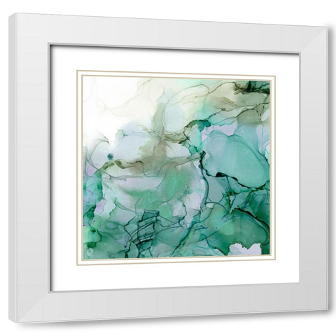 Emerald Cavern I White Modern Wood Framed Art Print with Double Matting by Goldberger, Jennifer