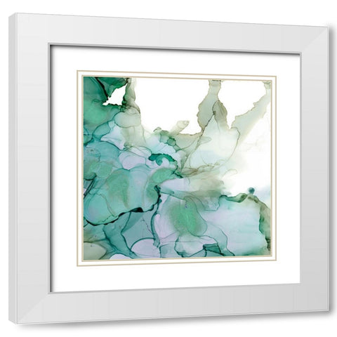 Emerald Cavern II White Modern Wood Framed Art Print with Double Matting by Goldberger, Jennifer