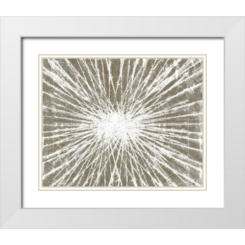 White Burst II White Modern Wood Framed Art Print with Double Matting by Studio W