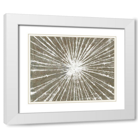 White Burst III White Modern Wood Framed Art Print with Double Matting by Studio W