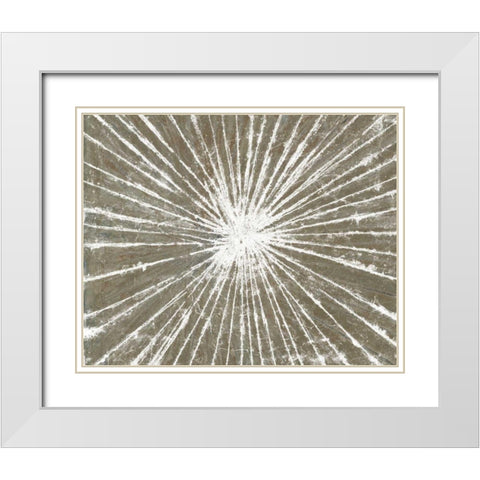 White Burst III White Modern Wood Framed Art Print with Double Matting by Studio W