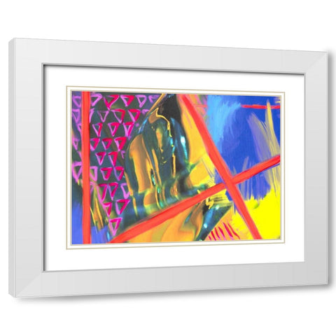 Color Crush II White Modern Wood Framed Art Print with Double Matting by Stramel, Renee W.