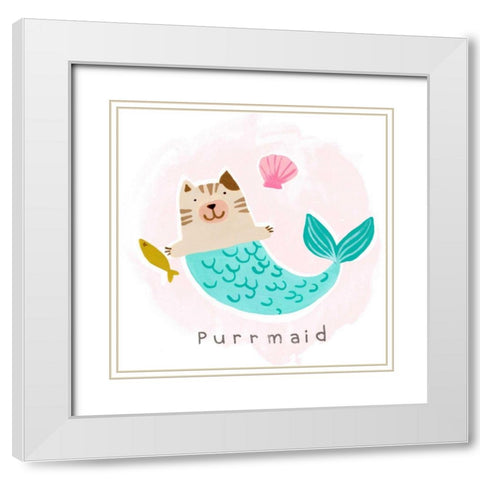 Fantastic Besties I White Modern Wood Framed Art Print with Double Matting by Vess, June Erica