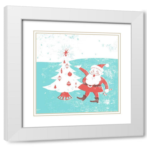 Mid-Century Christmas I White Modern Wood Framed Art Print with Double Matting by Green, Jacob
