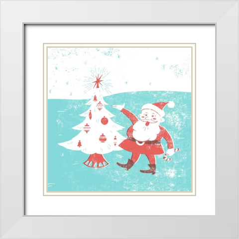 Mid-Century Christmas I White Modern Wood Framed Art Print with Double Matting by Green, Jacob