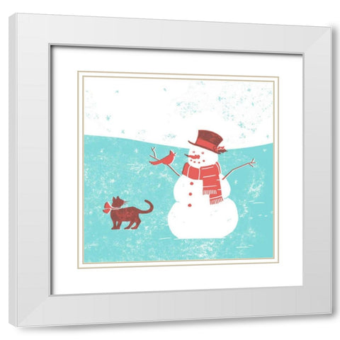 Mid-Century Christmas II White Modern Wood Framed Art Print with Double Matting by Green, Jacob