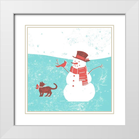 Mid-Century Christmas II White Modern Wood Framed Art Print with Double Matting by Green, Jacob