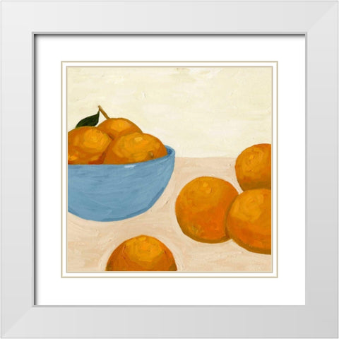 Mandarins I White Modern Wood Framed Art Print with Double Matting by Green, Jacob