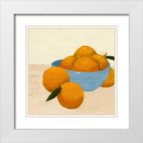 Mandarins II White Modern Wood Framed Art Print with Double Matting by Green, Jacob