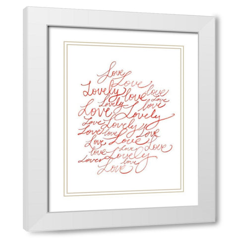 Lots of Love I White Modern Wood Framed Art Print with Double Matting by Popp, Grace