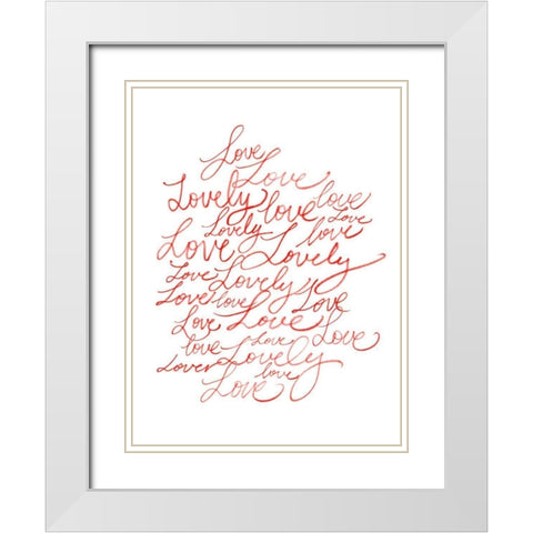 Lots of Love I White Modern Wood Framed Art Print with Double Matting by Popp, Grace