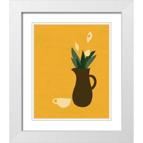 Mod Peace Lily I White Modern Wood Framed Art Print with Double Matting by Green, Jacob