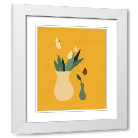 Mod Peace Lily II White Modern Wood Framed Art Print with Double Matting by Green, Jacob